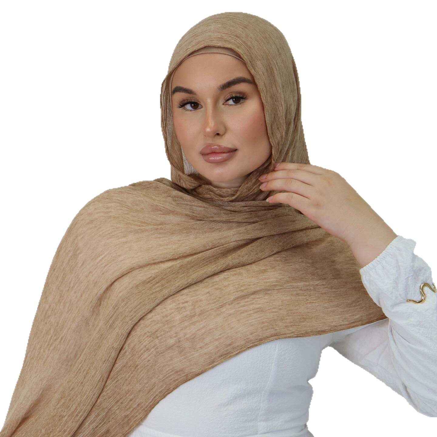 HY014  Textured Rayon Hijab with Cap