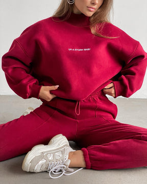 M1051  Women's New Spring Printed Sweatshirt 2-Piece Set