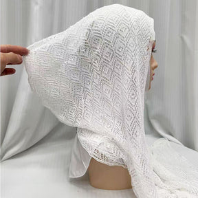 IH123  Exquisite Shiny Thread Diamond Hollow-out Muslim Hijab