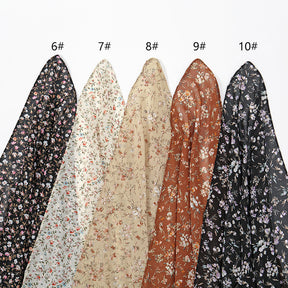 YW347  115*115CM Large Size Floral Pearl Chiffon Printed Square Scarf