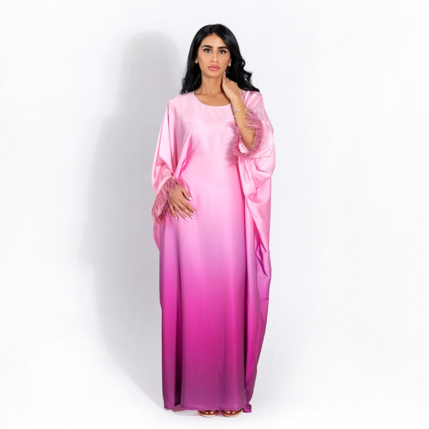 LR811   Batwing Sleeve Ombre Party Dress
