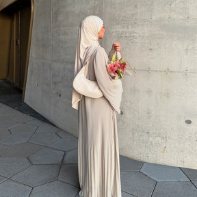 MQ155  Fashion Polyester Pleated Premium Crinkled Dress - Hijab Not Included