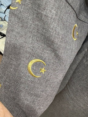 SH2537-2.0  Plain moon embroidery elegant fashionable long-sleeve dress