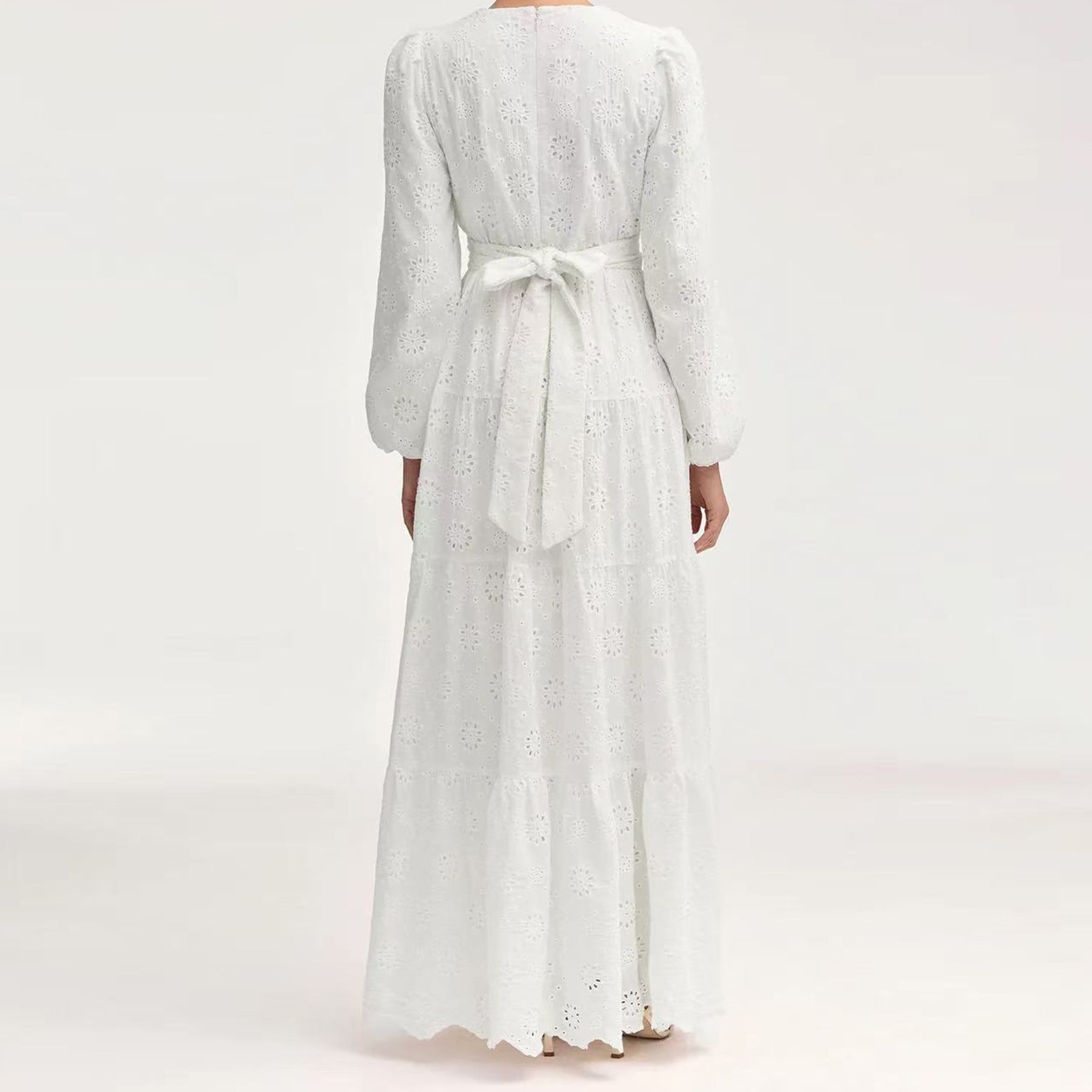 LR1066  Pure Cotton Embroidery Abaya Floral Dress