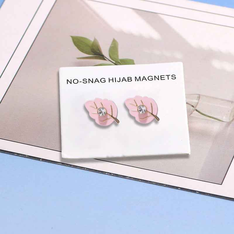 JS014-025   Crescent Moon Stars Hijab Magnetic Clasp-Plain Color MOQ: 300 pieces