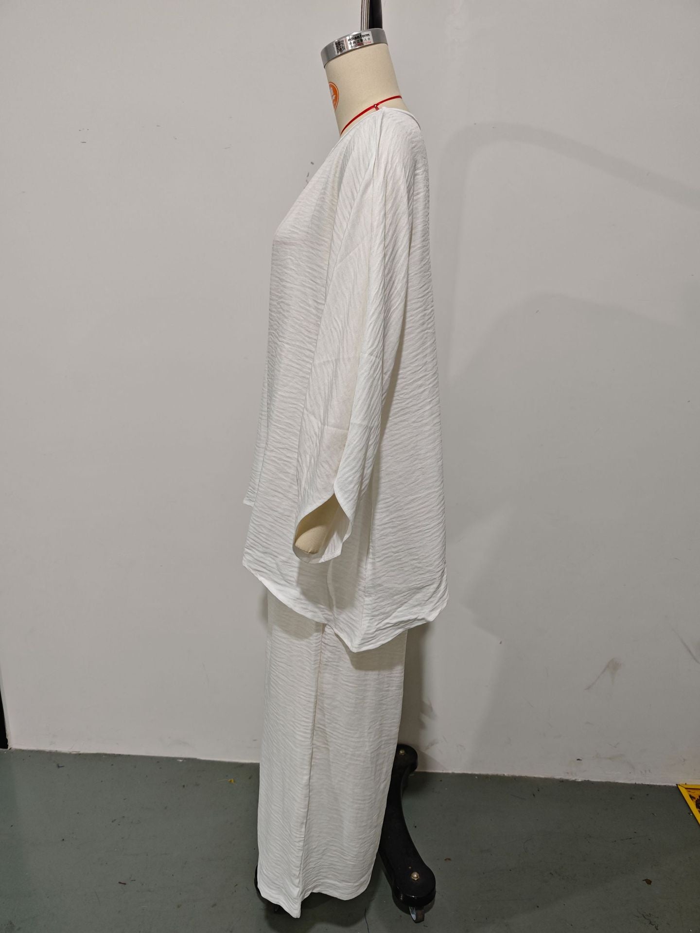 GS-30910  Women Simple Loose Linen Blend Shirt Wide Leg Pants Set