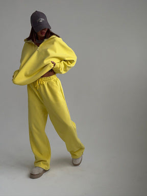 C56300  Women's Oversized Half-Zip Sweatshirt & Drawstring Sweatpants Set