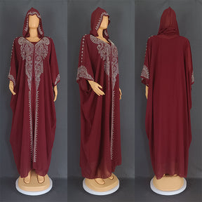8890 Rhinestone Hooded Dress and Bra