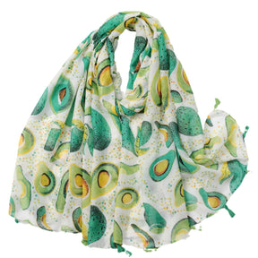 JY240608   Avocado printed silk scarf