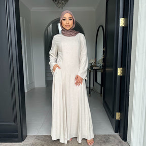 LR941  Abaya solid color swing dress with straps