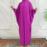 abaya 001 Arabian robe one-piece hooded solid color bat sleeves plus size dress abaya