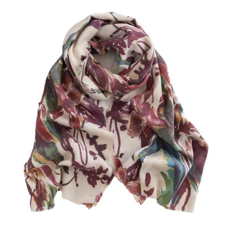 FH23-5107 fashion printed winter scarf