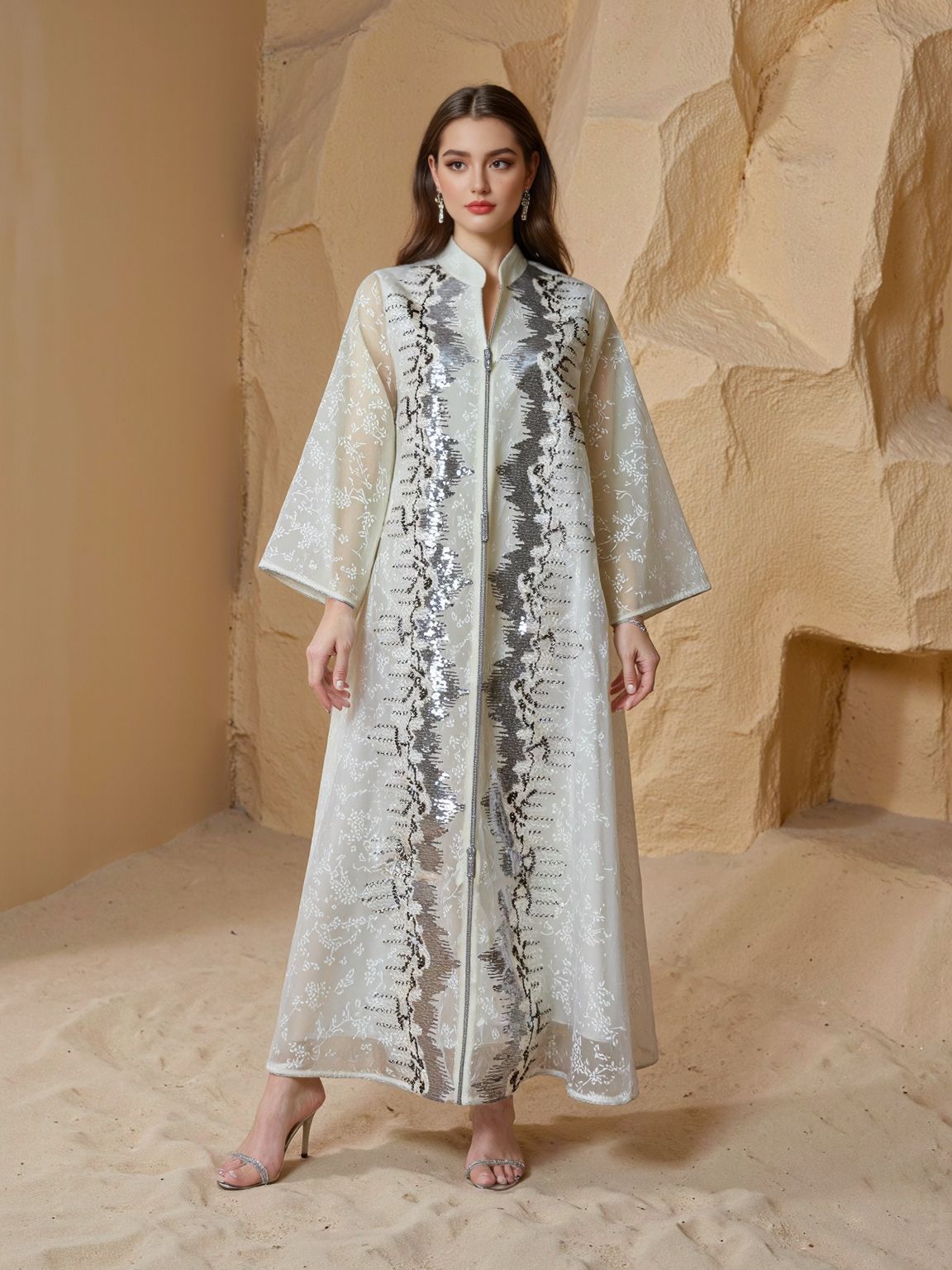 SMT240  Sheer mesh maxi dress – breathable luxury, elegantly effortless