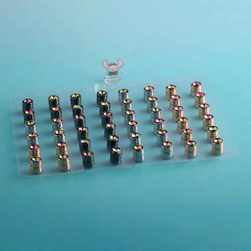 C-1045  Elegant Strong Magnetic Clasp Set with Colored Diamonds