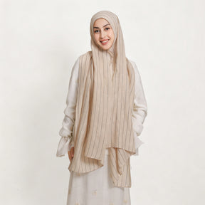 YZ328  Striped Lightweight Polyester Colorful Sequin Hijab