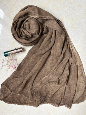 WJ009  Crinkled Rayon Scarf with All-Edges Stitched