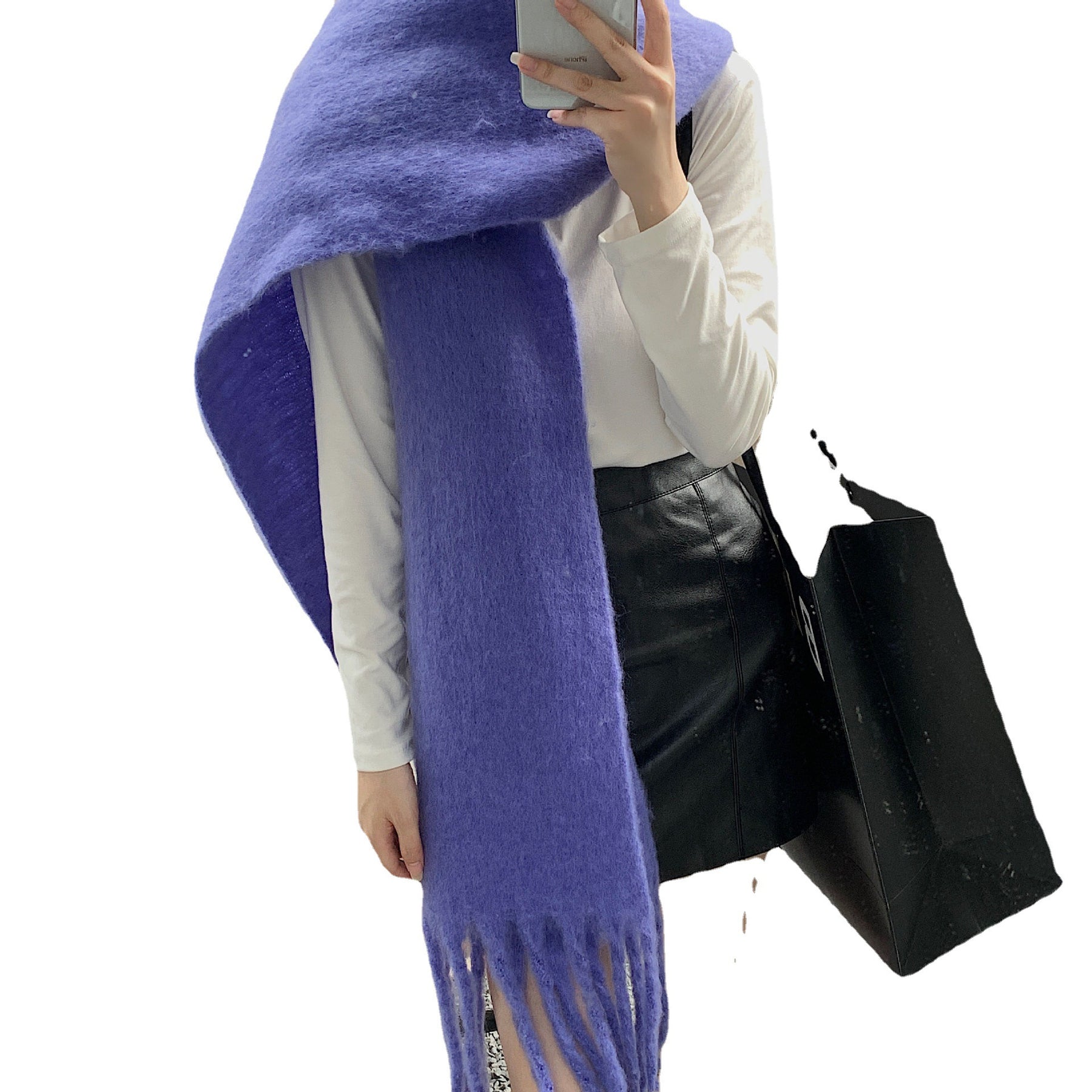 11colors thick plain winter scarf