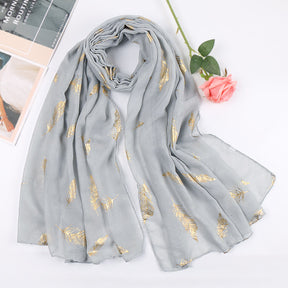 VS193 feather hot stamping cotton hijab