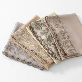 VE139  Stylish Butterfly Embroidered Chiffon Hijab