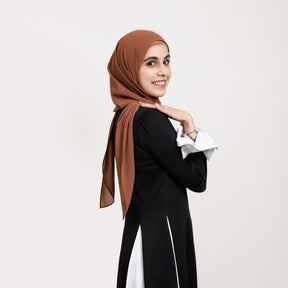 YZ317  Plain Pearl Chiffon Hijab with Built-in Magnetic Closure
