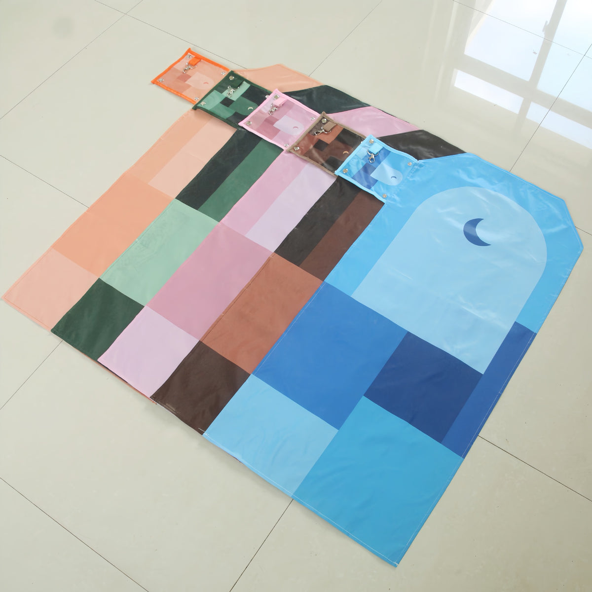 301126  Outdoor Portable Keychain Printed Polyester Prayer Rug