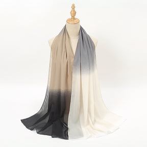 YW236 gradation color chiffon hijab