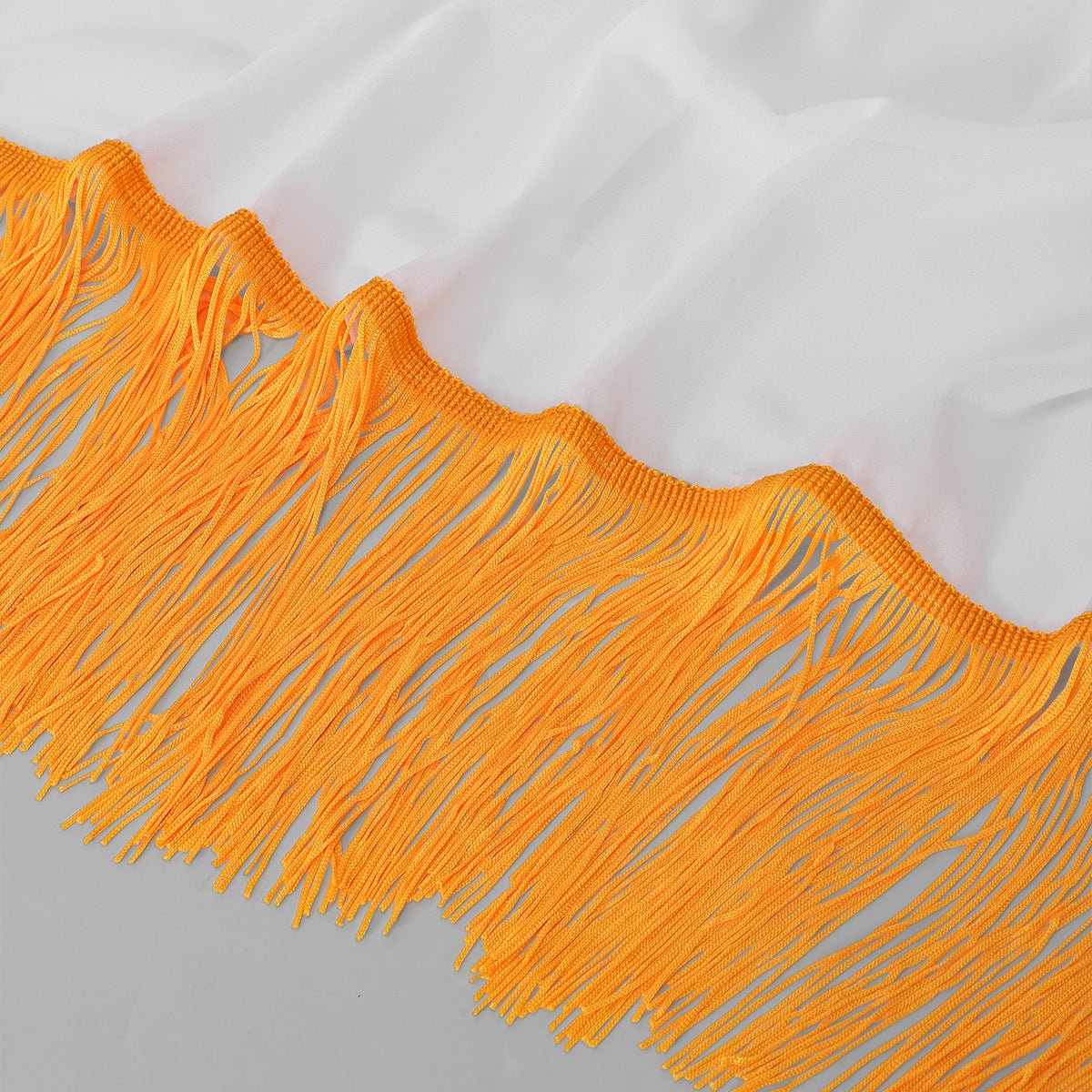SW156  Plain Gold-Trim Tassel Chiffon Hijab