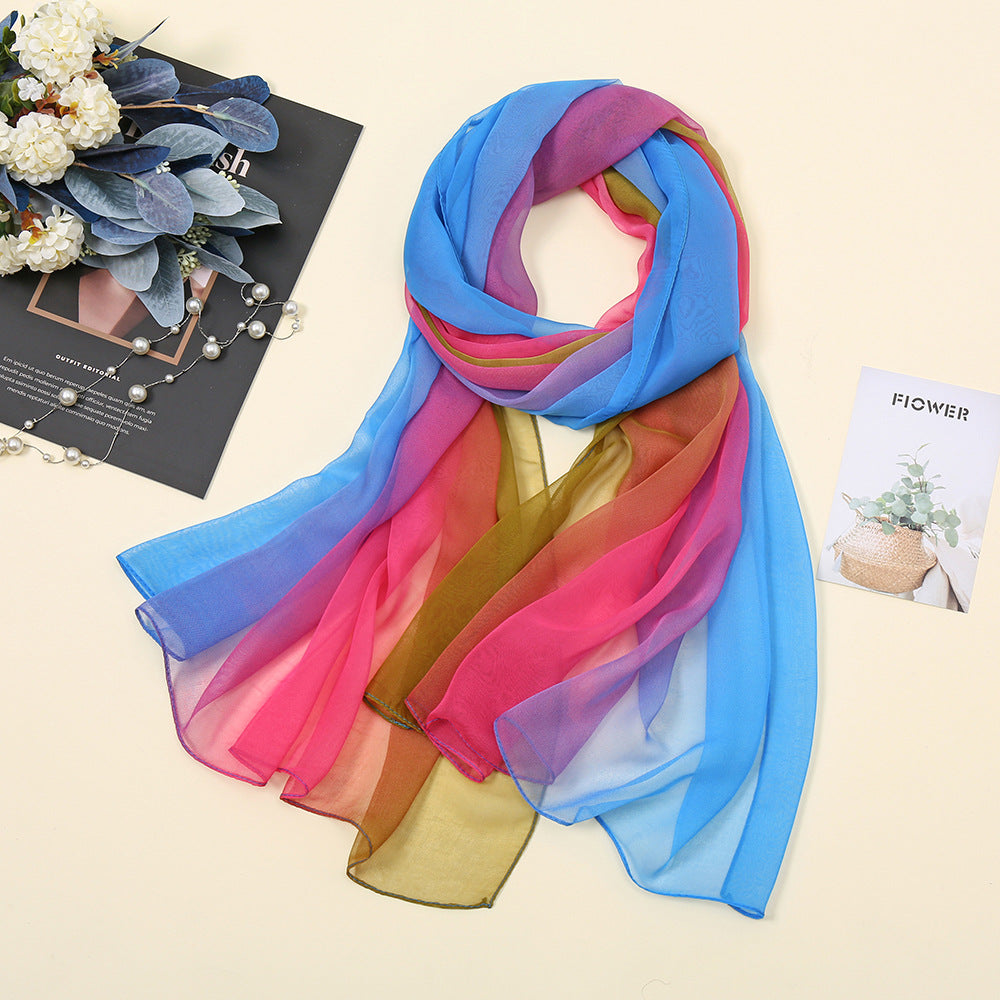 QQ004 georgette gradient color hijab scarf