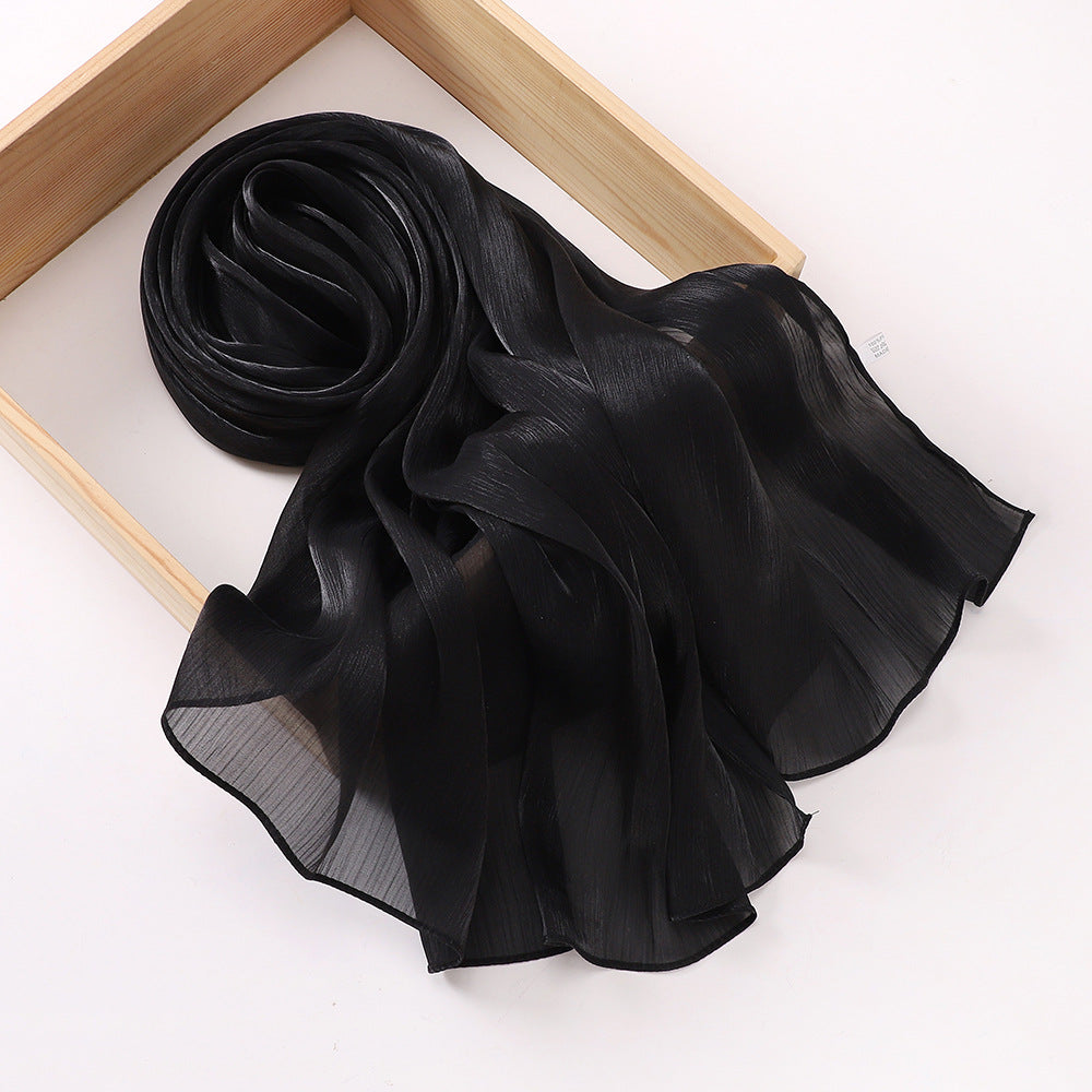 MSL348   New soft silk style bun head fashion gauze scarf travel vintage style scarf wholesale