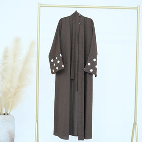 LR852 Fashionable Cloud Embroidery Dubai Turkish Elegant Cardigan Abaya