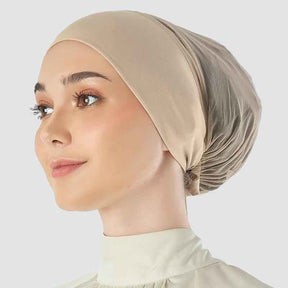 WJ072  Breathable Mesh Mercerized Cotton Hijab Cap