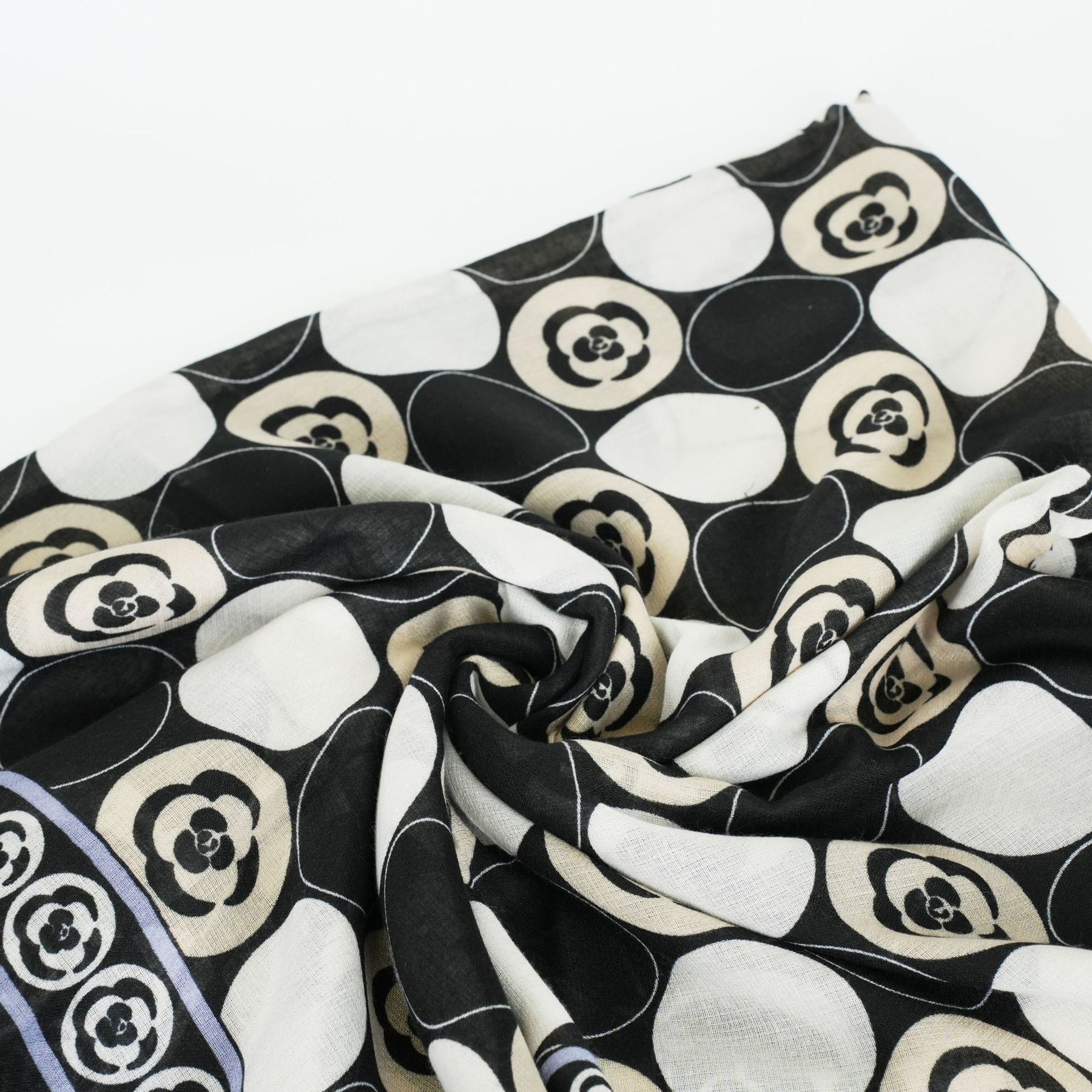 BF003 Cotton Camellia Print Square Scarf hijab  plain hijab  hijab/tudung