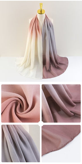 YW236 Gradation Color Chiffon Hijab for Elegant Style