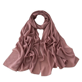 WJA154   Light pure color breathable hundred composite velvet chiffon long scarf fashion monochrome scarf scarf scarf scarf