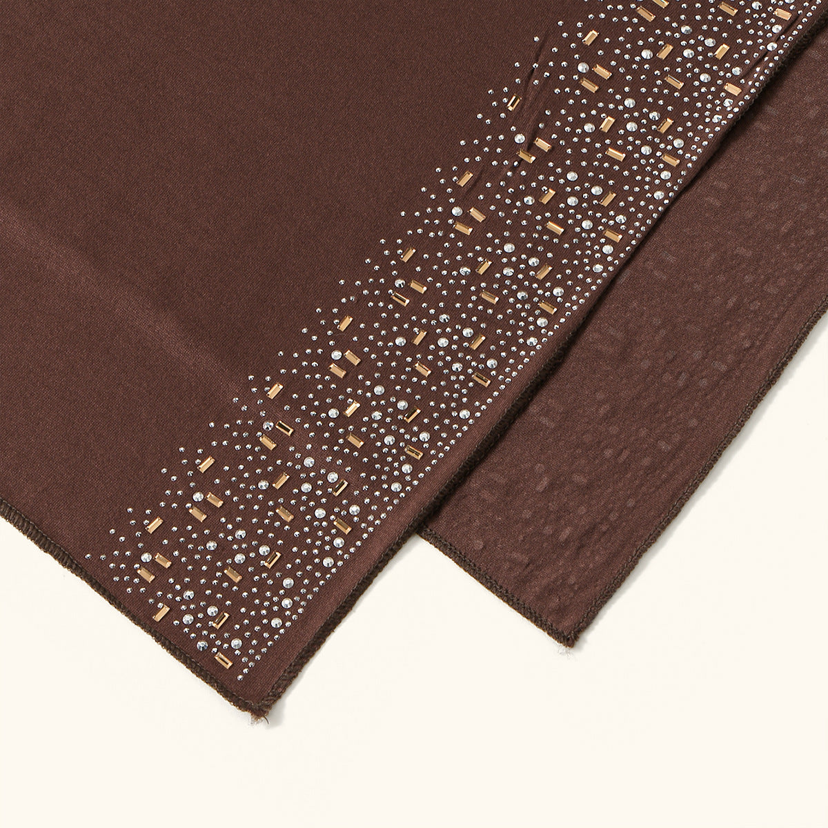 YW425  Mercerized Cotton Special-Shaped Hotfix Rhinestone Hijab