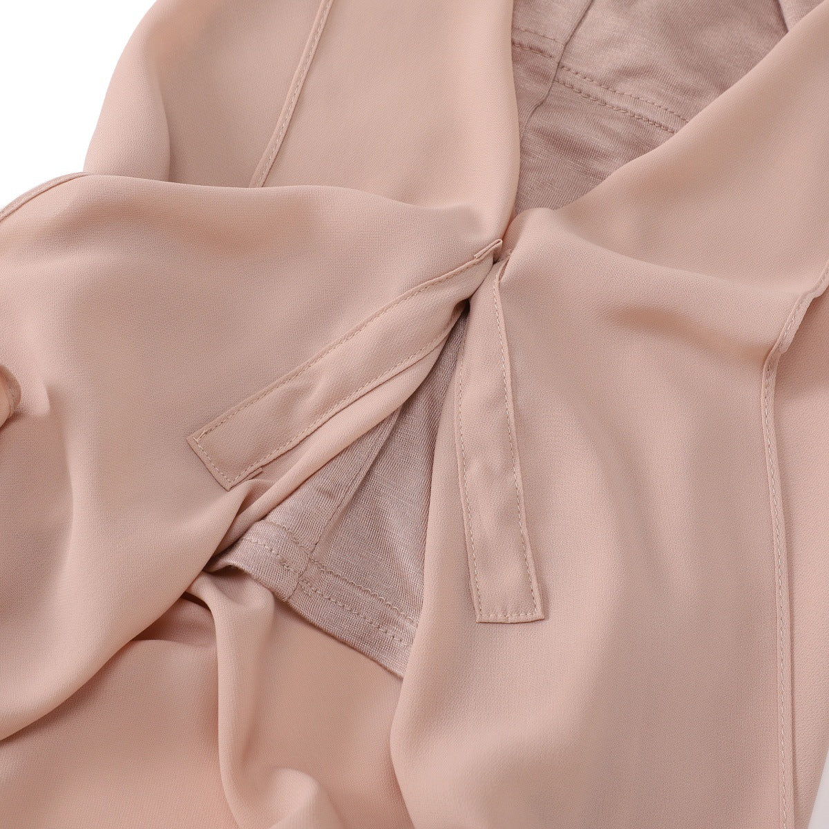 YZ316  Plain Silky Thick Chiffon Hijab with Built-in Magnetic Buckle and Matching Undercap