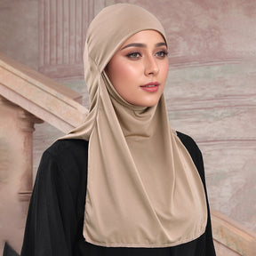 MSL095 Crystal hemp face covering solid color hijab cap