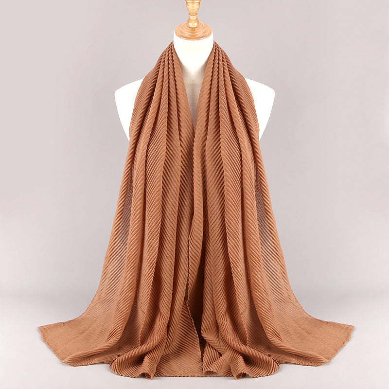 MSL038 plain pleated hijab