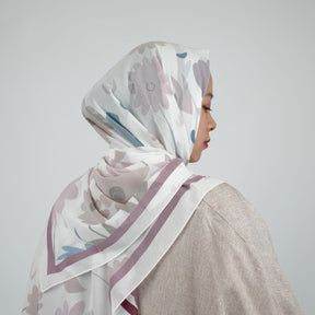 bf006 Hijab de gasa con estampado geométrico floral fresco y lindo, hijab/hijab estampado tudung