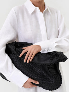 LYQ0431  Women's Waist-Cinching Linen Shirt Dress with Side Slit