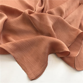 WJA35 Wrinkled Chiffon Solid Color Shawl