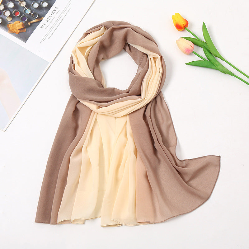 YW162 Jahitan tudung sifon mutiara warna