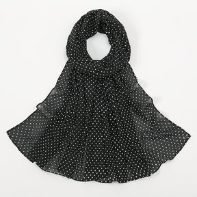 YW232 plain printed dots chiffon hijab