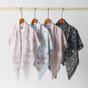 SM013  110*110cm Printed Voile Sun-Shading Square Scarf