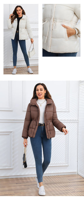 WAN827  Women's Petite Slim Winter Hooded Cotton-Padded Jacket
