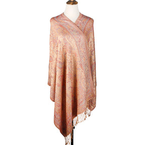 WJ046  Paisley Faux Cashmere Tassel Layering Scarf