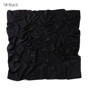 YZ190   90cm matte color ding imitation silk satin solid color square scarf shawl scarf dual purpose scarf scarf woman