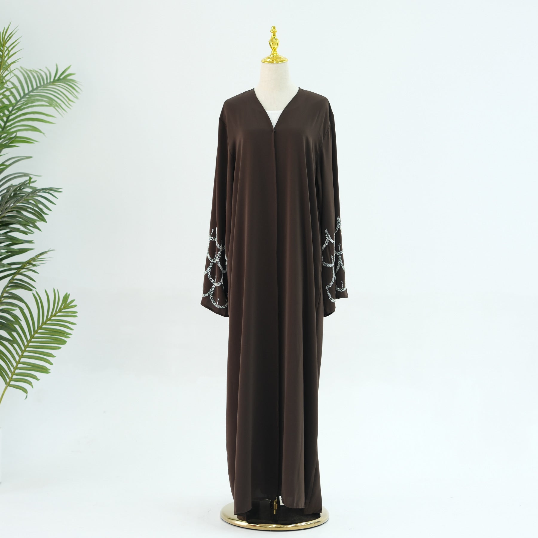LR864  Plain hand-beaded cardigan