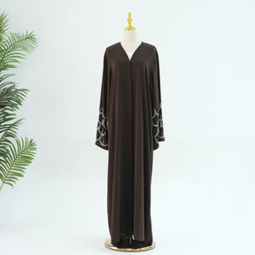 LR864  Plain hand-beaded cardigan
