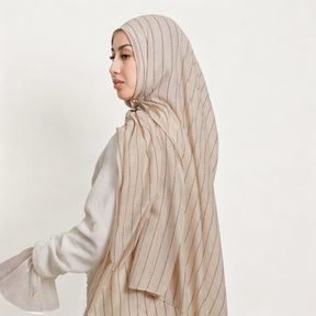 YZ328  Striped Lightweight Polyester Colorful Sequin Hijab